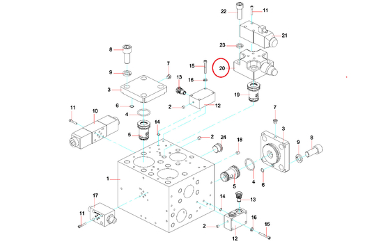 A229900005589 Abdeckplatte, magnetisches Überlaufventil CVU-32-C3-W-H für SANY