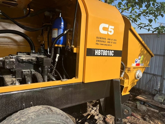 SANY gebrauchte stationäre Betonpumpe 85m3/H HBT8018C-5 7260X2125X2685mm